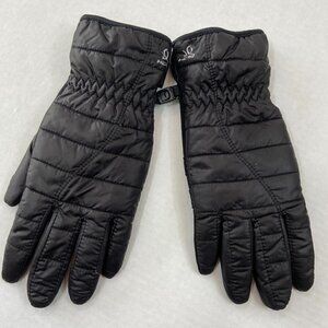 Head windproof fleece-lined black gloves, Small